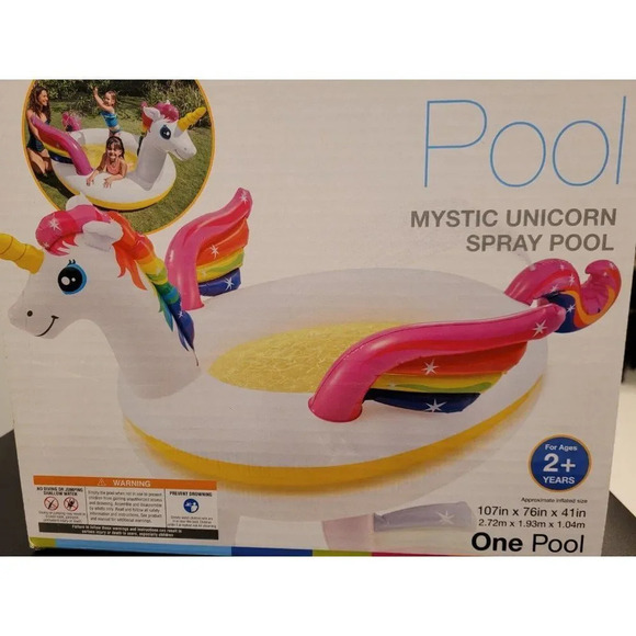 Intex Mystic Unicorn Inflatable Baby Spray Swimming Pool Family Fun - BRAND NEW - Picture 2 of 6